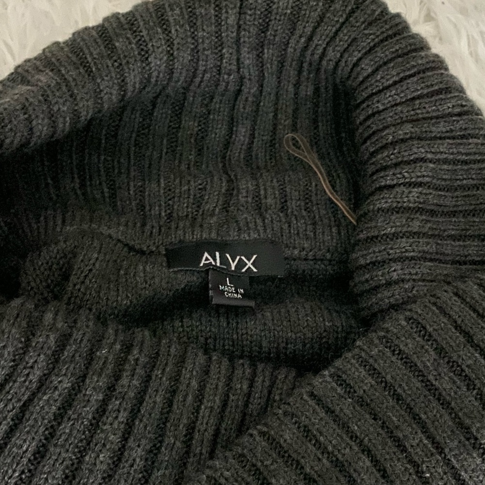 NWOT Alyx Dark Grey Cowl Neck Sweater Dress - Picture 6 of 8